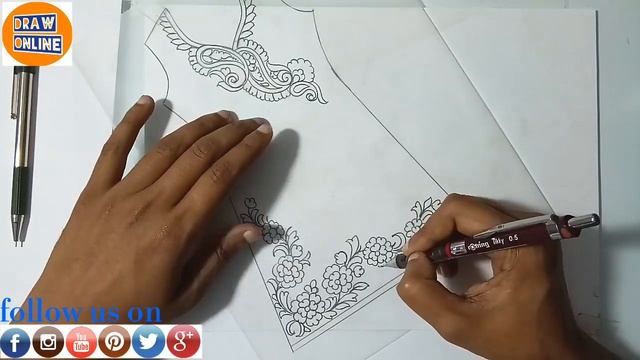 how to draw a kameez || pencil sketch of embroidery dresses смотреть онлайн