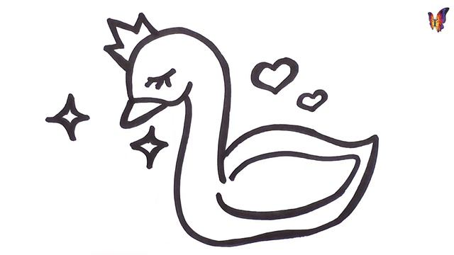 Как нарисовать простую раскраску лебедя для детей. Раскраска для детей своими руками. Рисуем сами смотреть онлайн