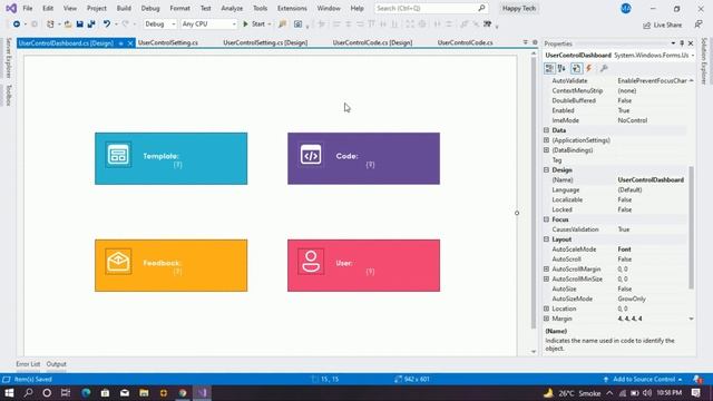 Happy Tech | User Control Dashbard | Using SqlLocalDB | Database Code | C# смотреть онлайн