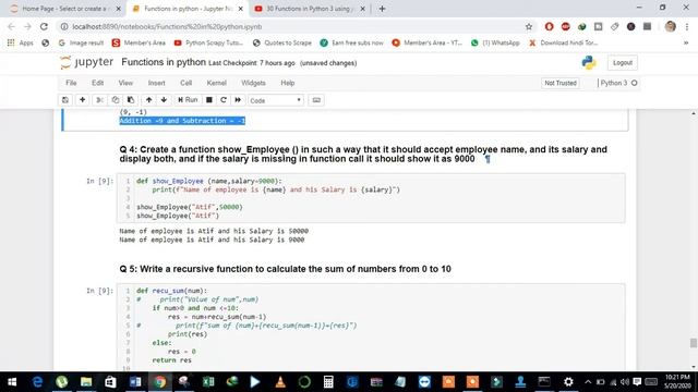 37 Solution of functions exercise questions in python 3 using jupyter notebook by Atif Masih смотреть онлайн