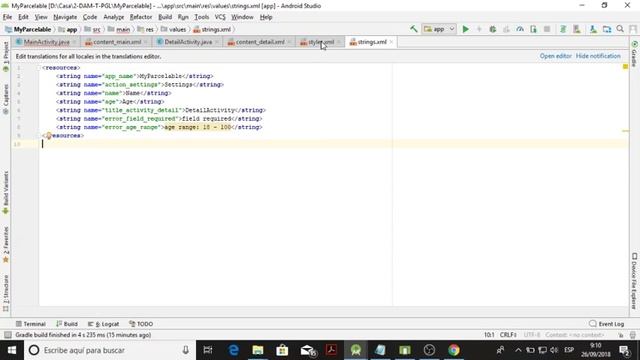 Pasar objetos entre Actividades con Parcelable смотреть онлайн