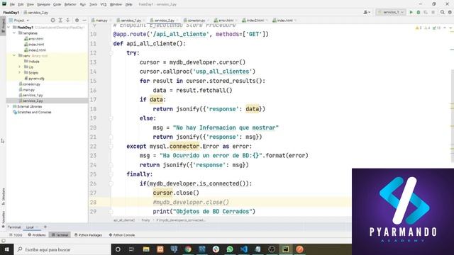 Desarrollo de servicios en Flask usando MYSQL y Store Procedures смотреть онлайн