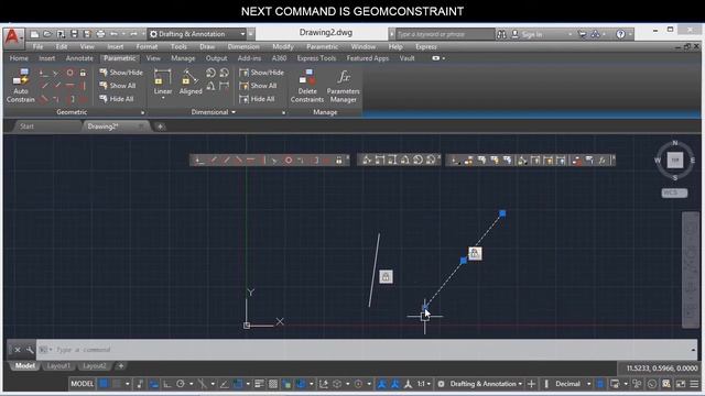 156 (PARAMETRIC TOOL) (GCFIX) FIX GEOMETRIC CONSTRAINT AUTOCAD смотреть онлайн