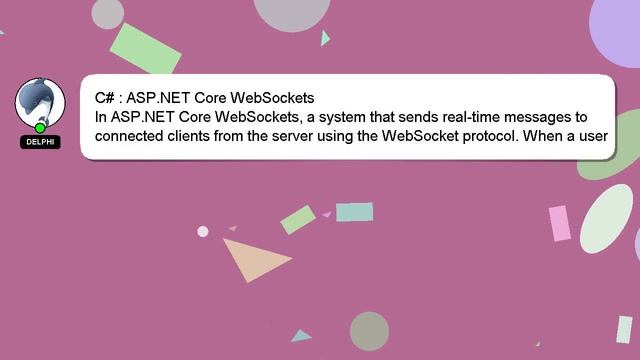 C# : ASP.NET Core WebSockets смотреть онлайн
