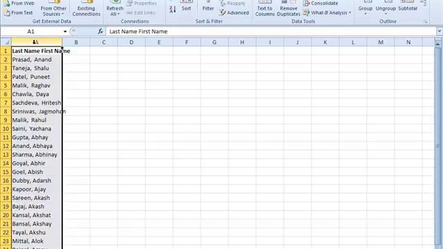 Text to Columns Comand at Data Tools Group in Data Tab Excel Video Tutorials in Hindi-LSOIT.COM смотреть онлайн