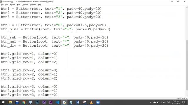 Builder a simple Calculator App using Python Tkinter GUI Part 1 смотреть онлайн