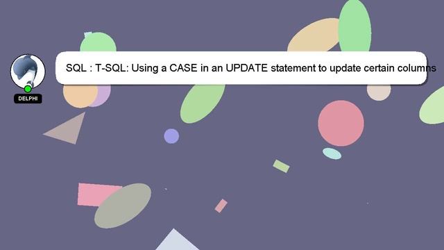 SQL : T-SQL: Using a CASE in an UPDATE statement to update certain columns depending on a condition смотреть онлайн