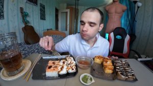 МУКБАНГ РОЛЛЫ СЕТ / "ЁбиДоёби" / SUSHI ROLLS / ОБЖОР/ EATING Mukbang / ASMR АСМР