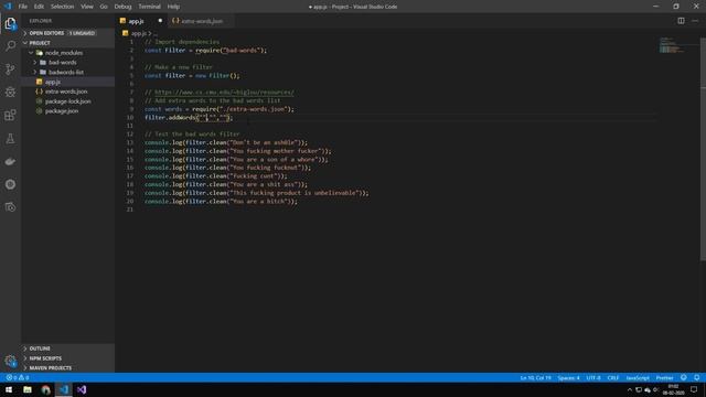 How to Make a Bad Word Filter in JavaScript смотреть онлайн