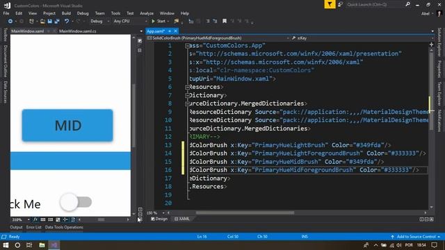 C# WPF Design UI: Material Design Custom Colors смотреть онлайн