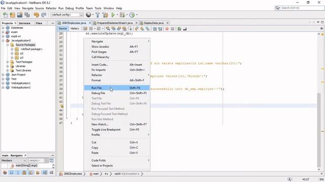 Inserting data using Statement Class into the database | NetBeans | MySQL Server | JDBC. смотреть онлайн