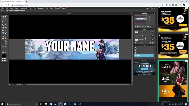 How To Make A Fortnite Banner FREE | How To Make A YouTube Banner Without Photoshop!(Pixlr Tutorial смотреть онлайн