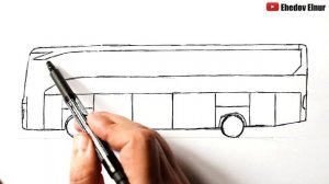 Как нарисовать Автобус вид сбоку