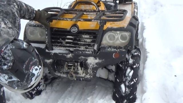 Зимняя Квадропокатушка CF MOTO 500 2A и BRP 500 смотреть онлайн
