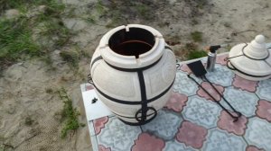 Купили тандыр Есаул от фирмы Амфора. Первый розжиг тандыра.