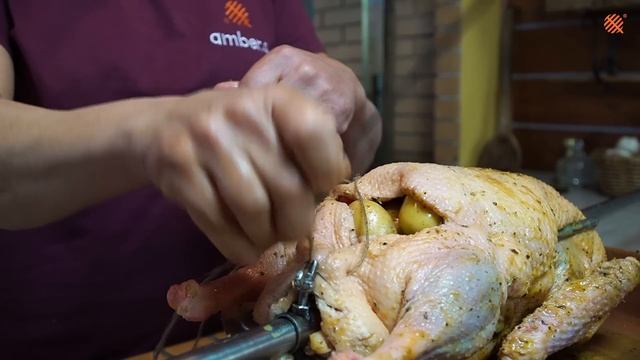 Grilled goose with garlic sauce for Christmas! смотреть онлайн