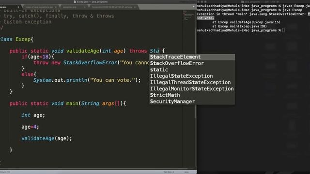 throw, throws and Custom Exception | Part-30 | JAVA | eLearn Gurukul смотреть онлайн