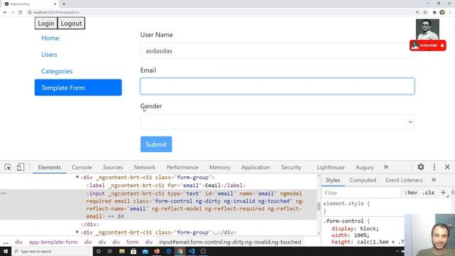 74. Validations for the Template Driven Forms. Show Validation Messages for the Form in Angular. смотреть онлайн