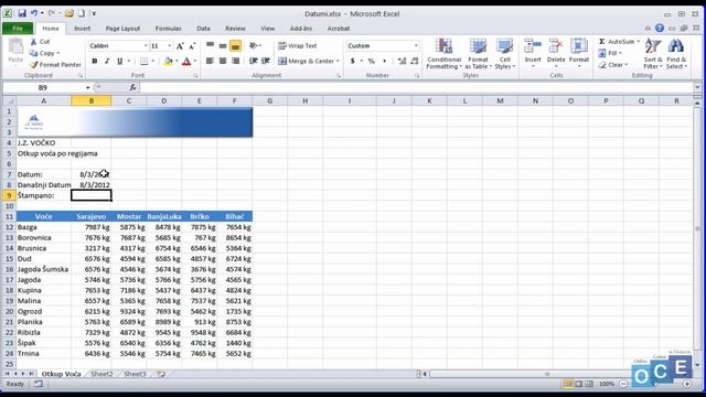 Kako ubacujemo datum u dokument (Excel 2010) смотреть онлайн