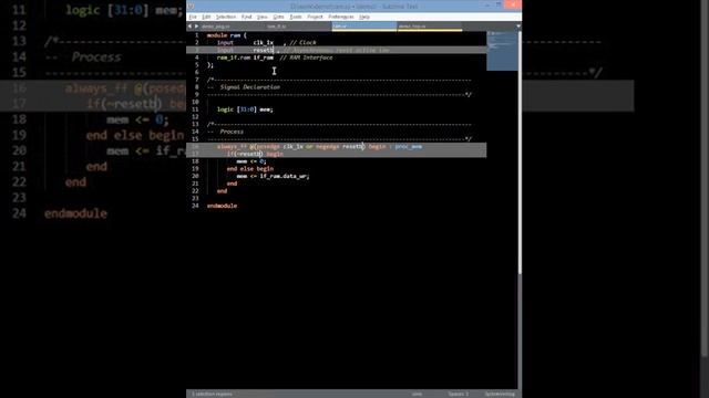 ST3 SystemVerilog - Always smart snippet смотреть онлайн