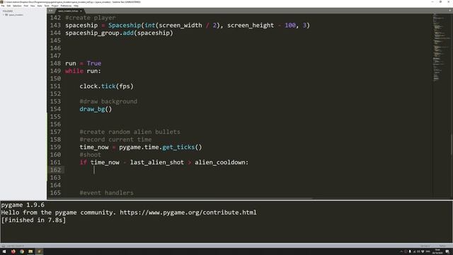 Pygame Space Invaders Beginner Tutorial in Python - PART 5 | Alien Bullets смотреть онлайн