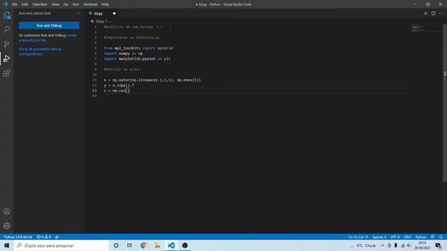 Criar gráfico em 3D com Python смотреть онлайн