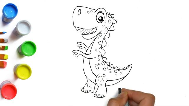 How to draw a dinosaur for kids / Как нарисовать динозавра для детей смотреть онлайн