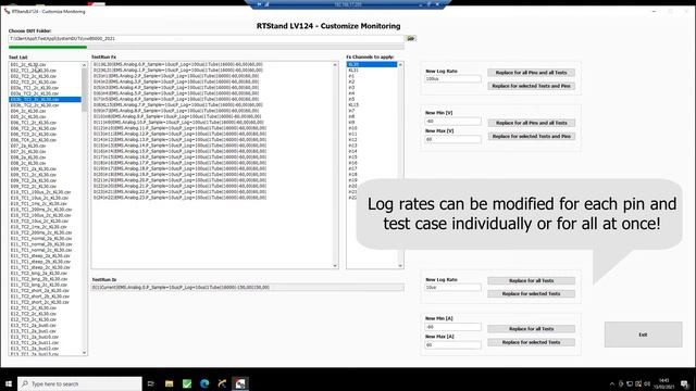 RTStand CustomizeMonitoring - automated customization of logging rate and limits for LV124 / LV148 смотреть онлайн
