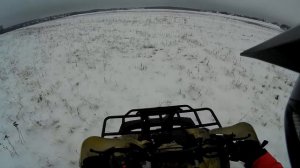 Зимний выезд на заднеприводном квадрике без шипов и цепей