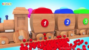 Мультики Игрушечный Паровоз и Шарики  Детское образование Учим Цвета и Цифры