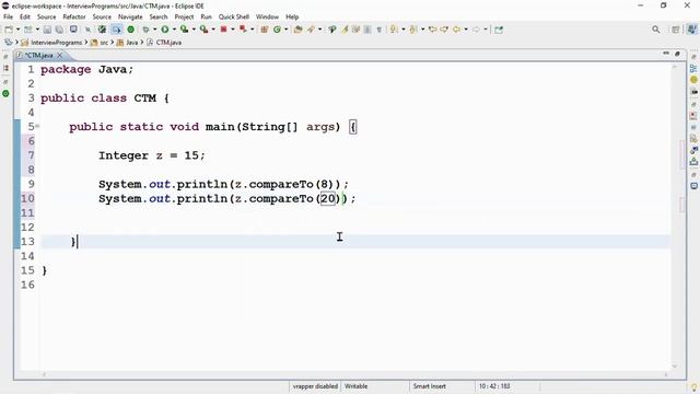 #CompareTo Method #java смотреть онлайн