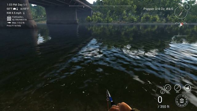 Fishing Planet - Tiber River - The Breathy Bridge - Common Asp - Spin Rod - Popper 3/4oz, #4/0 смотреть онлайн