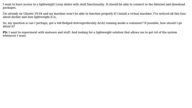 Can I Use a Docker Container for Experimenting Things instead of a Hypervisor? смотреть онлайн