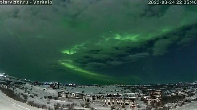 Воркута Полярное сияние 24-25 марта 2023 года. смотреть онлайн