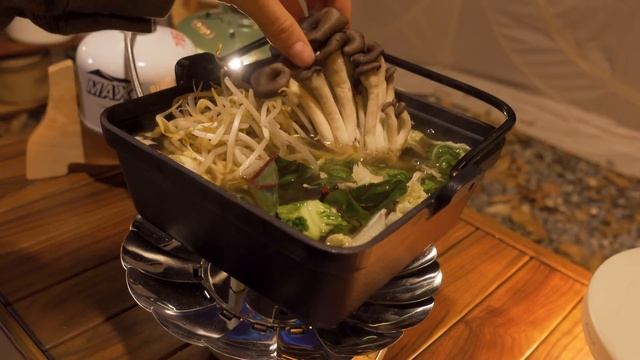 가을이 찾아온 숲속 투명 텐트에서 따끈한 소고기 샤브샤브에 정종한잔 | 코닥 미니샷 3ERA로 사진 찍고 텐트 꾸미기 (미니샷 3ERA구독자 이벤트)