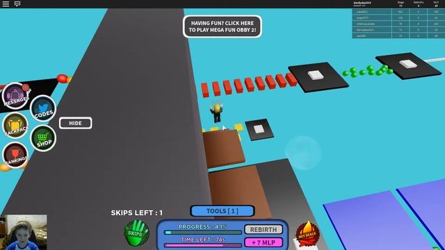 Играем в роблокс паркур прыжки Roblox Mega Fun Obby смотреть онлайн