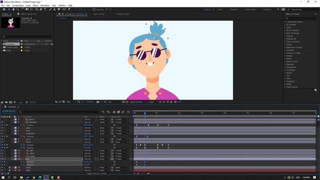 Character Smile Animation in After Effects Tutorials смотреть онлайн