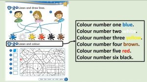 Kid's Box Starter - Unit 3 - My Colours - 4 - Listen and colour.