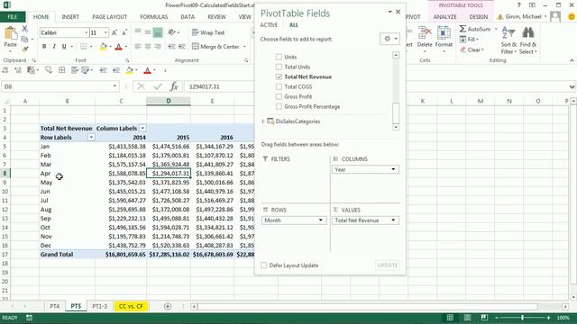 Excel 2013 PowerPivot Basics #09: Measures (Calculated Fields) & DAX Functions 9 Examples смотреть онлайн