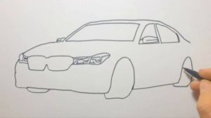 Как нарисовать машину БМВ легко/How to draw a car BMW easy