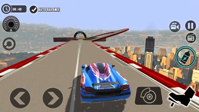 Impossible Car Tracks 3D - Blue Car Driving Simulator Stunt - Levels 16 to 17 Completed Gameplay смотреть онлайн