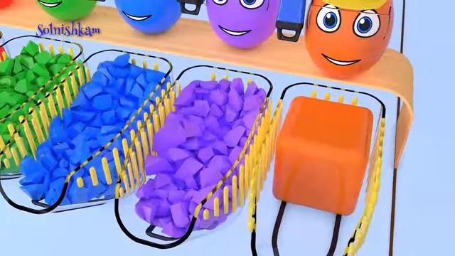 Яйца с сюрпризом и грузовички Учим цвета и цифры Развивающий мультик для детей VIDEOMEG RU смотреть онлайн
