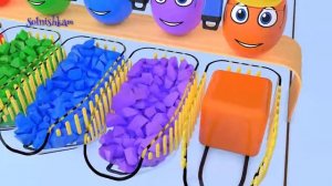 Яйца с сюрпризом и грузовички Учим цвета и цифры Развивающий мультик для детей VIDEOMEG RU