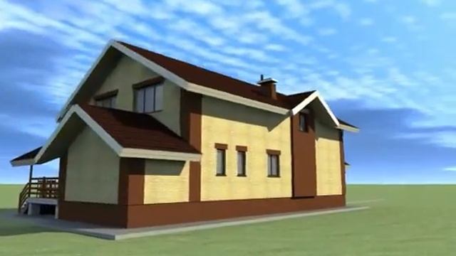 проект каменного мансардного дома 225 м2 с баней при доме. смотреть онлайн