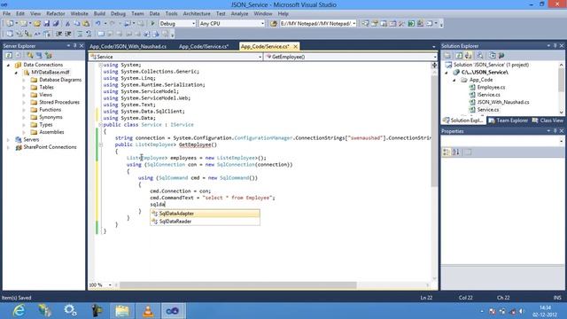 How to Use JSON with WCF in Asp.Net 4.0 part 02 смотреть онлайн