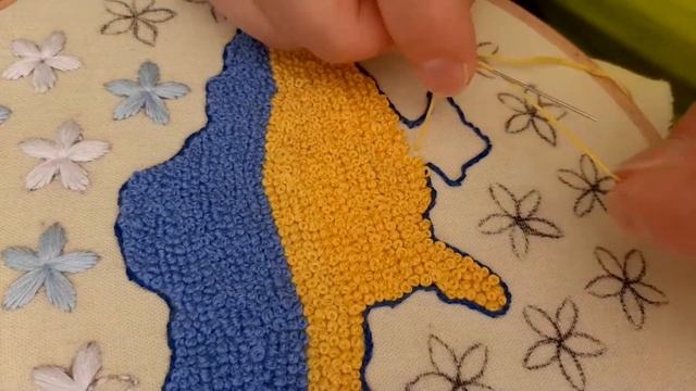 Ukrainian map embroidery pattern | How to make french knot embroidery | Video tutorial смотреть онлайн