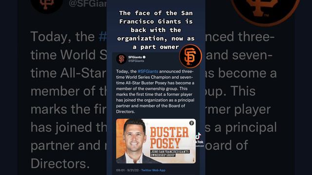 Buster Posey joins the San Francisco Giants Ownership group смотреть онлайн