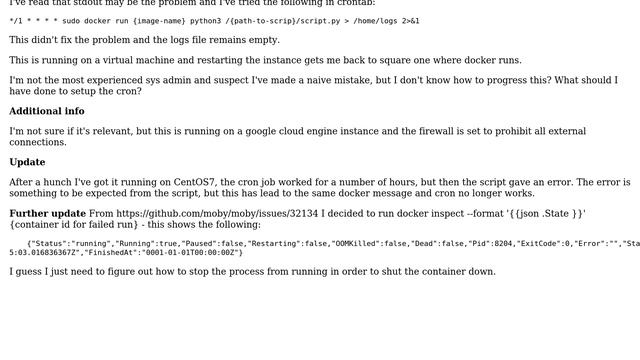 DevOps & SysAdmins: Docker returns connection error after being setup as cron job смотреть онлайн