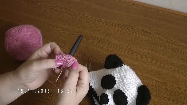 Шапочка Панда и шарфик крючком смотреть онлайн