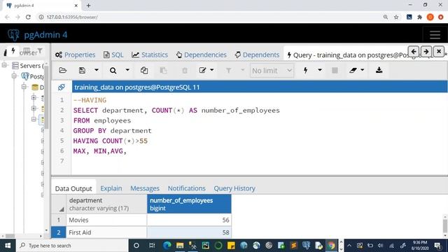 SQL FOR DATA ANALYST PART 56 AGGREGATE FUNCTION GROUP BY + HAVING смотреть онлайн